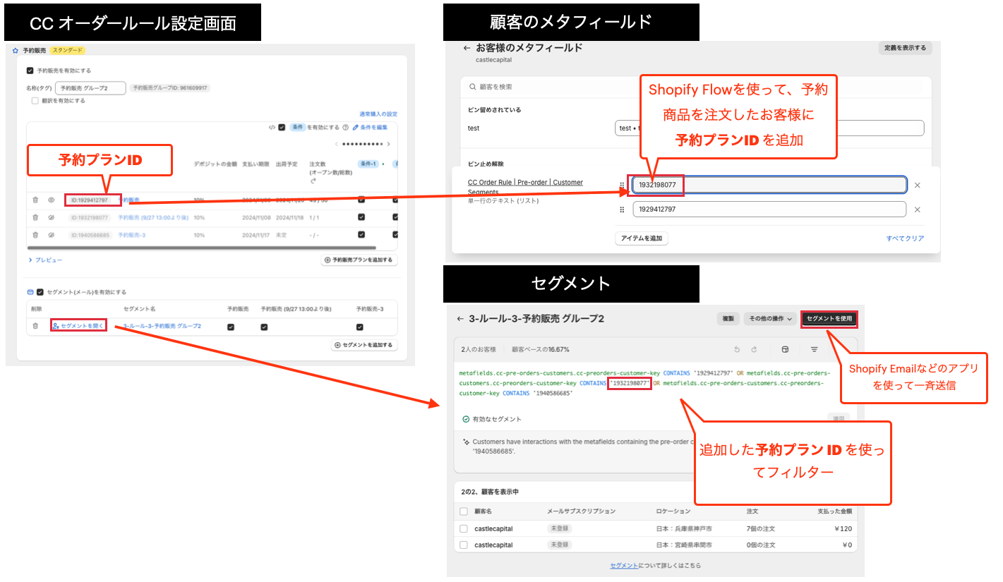 セグメントの作成 (予約販売の商品を購入したお客様のみにメール送付)